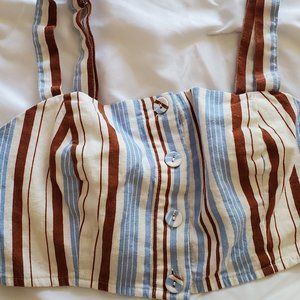 Forever 21 Cropped Sleeveless Striped Top